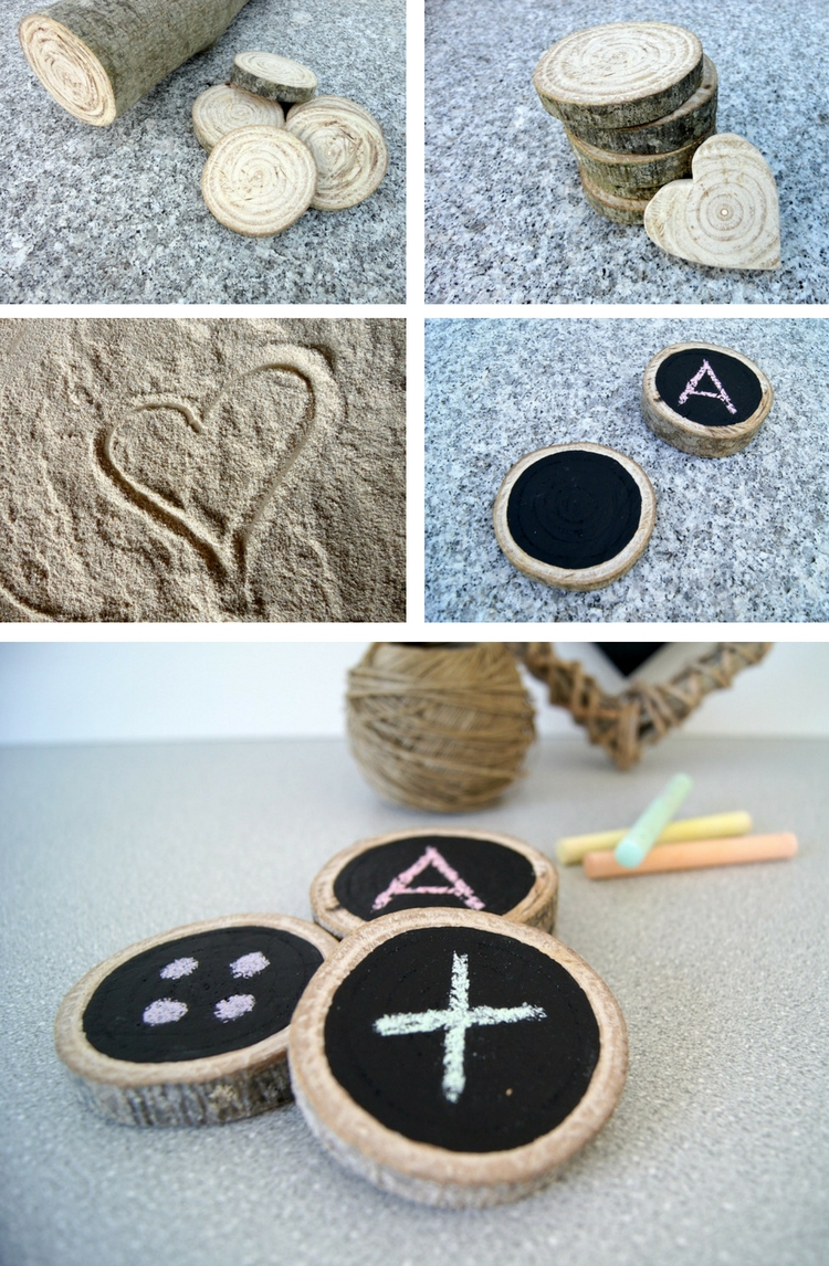 DIY Holzscheiben als Spielsteine für Kinder mit genialen Spielideen | von Fantasiewerk