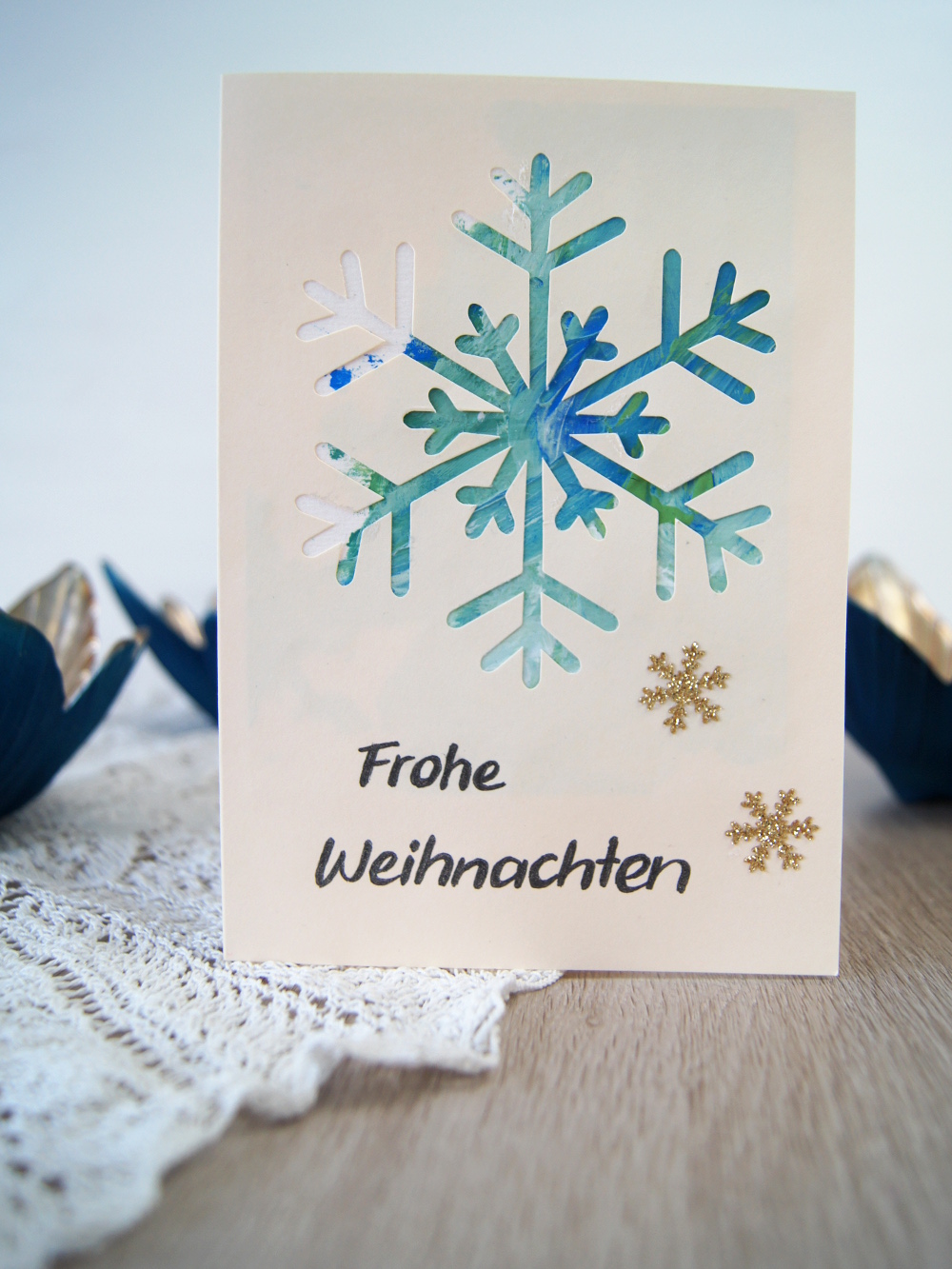 Weihnachtskarte mit Kleinkindern gestalten - Malen mit Fingerfarben als Geschenk zu Weihnachten | von Fantasiewerk