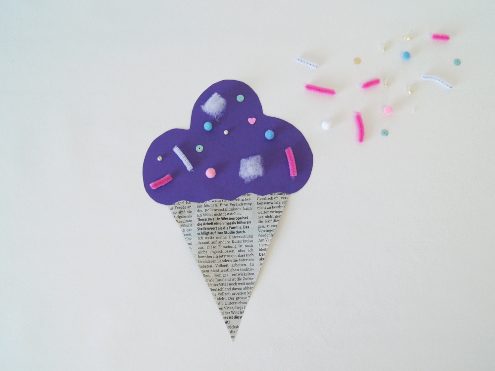Kinder basteln eine Eis Creme Girlande für den Geburtstag | #party #basteln #kinder | von Fantasiewerk