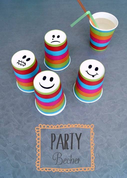 Kinderparty DIY: Smiley-Becher