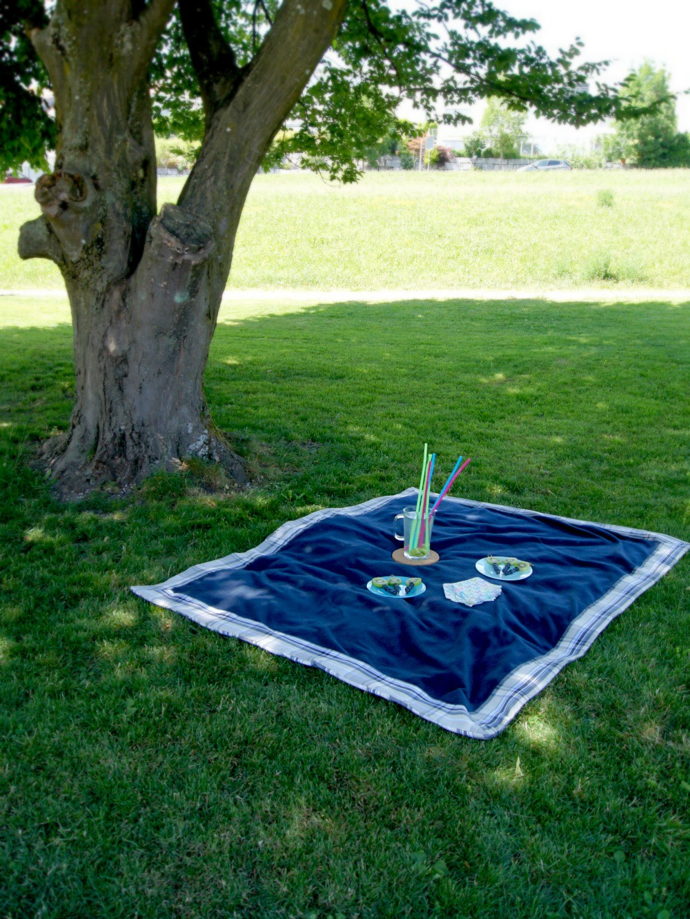 Anleitung: Picknickdecke mit integrierter Tasche nähen. | von Fantasiewerk