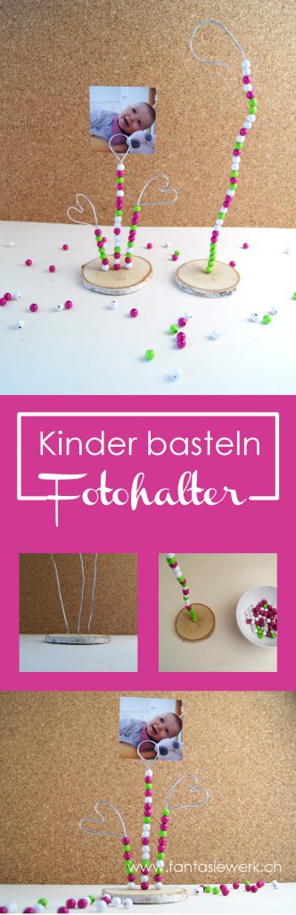 Fotohalter Herz mit Perlen - Kinder basteln ein Geschenk zum Valentinstag | von Fantasiewerk