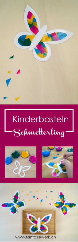 Anleitung: Schmetterling aus Seidenpapier mit Kindern basteln. Fensterbild oder Deko | von Fantasiewerk