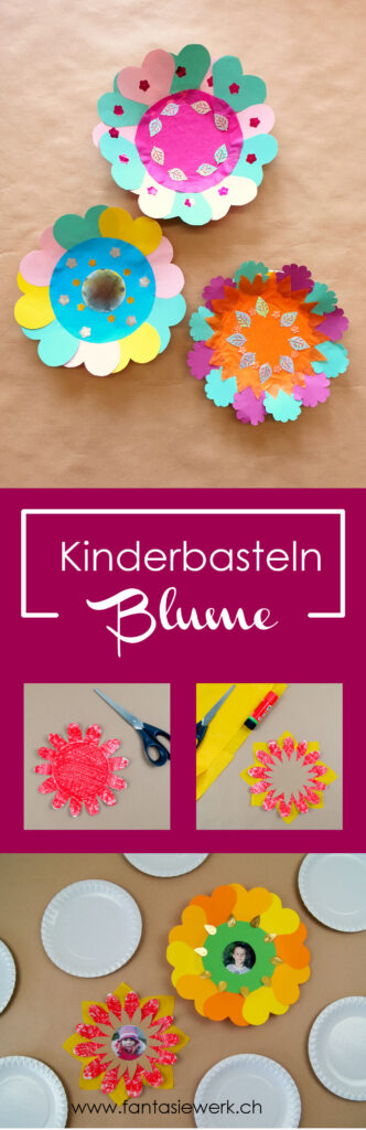 Blume aus Papptellern basteln mit Kindern | Kreativ - Angebot zum individuell Gestalten | von Fantasiewerk