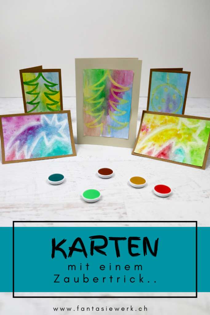 Weihnachtskarte mit Zaubertrick - experimentieren mit Farben | malenmitkindern | von Fantasiewerk
