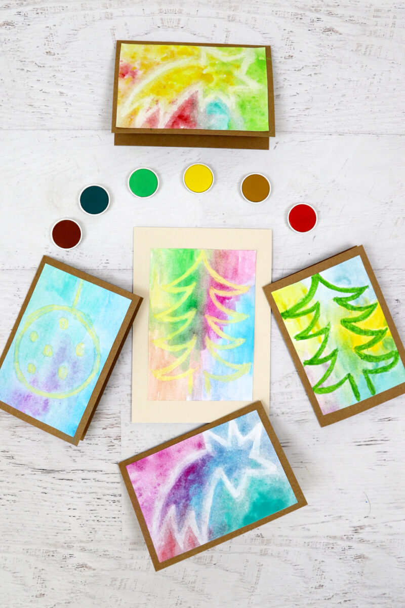 Weihnachtskarte mit Zaubertrick - experimentieren mit Farben | malenmitkindern | von Fantasiewerk
