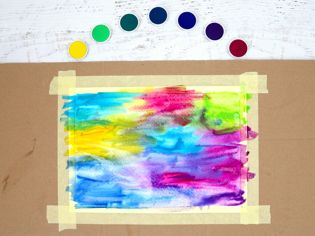 Linienbild von Pablo Picasso mit Kindern malen | Wasserfarben mit Salz | von Fantasiewerk