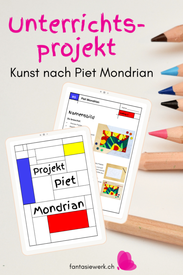 Kunstprojekt - Malen nach Piet Mondrian | Unterrichtsplanung | Arbeitsblätter | Anleitungen für deine Schule