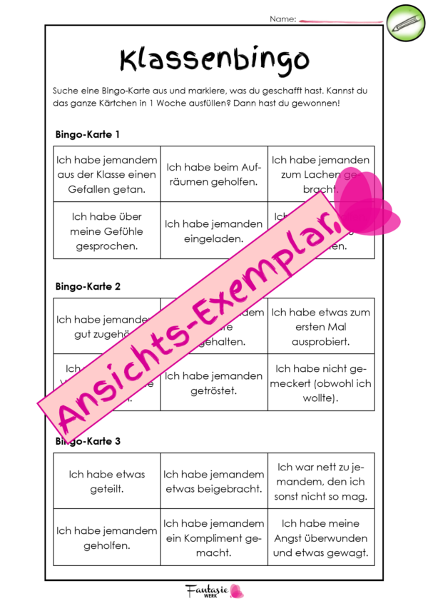 Ebook - Tagebuch für Kinder | Thema: Ich, meine Gefühle, meine Klasse | 26 Arbeitsblätter zum selbstständig Ausfüllen | von Fantasiwerk.ch