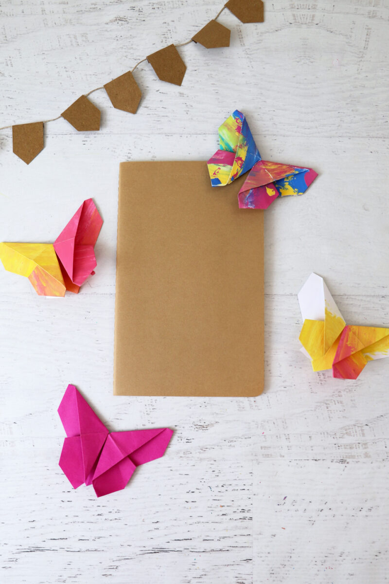Origami Schmetterling mit Kindern falten | Zusatzarbeit Schule | Basteln mit Kindern