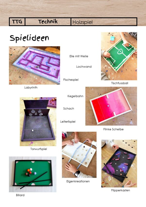 Holzspiel - Ebook für Lehrpersonen im Werkunterricht | Unterrichtsplanung und Arbeitsblätter für Schüler