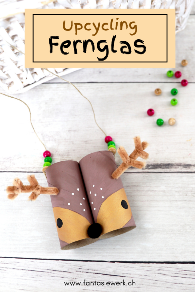 Upcycling Fernglas "Reh" aus Kartonrollen mit Kindern basteln | Fantasiewerk